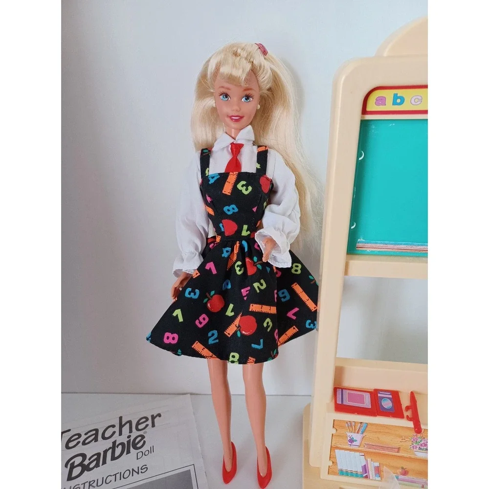 Vintage Teacher Barbie Fashion Doll With Accessories Toy Collectible
